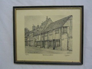 A limited edition monochrome print "New Romsey High Street" signed 8" x 10"