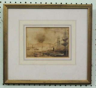 C I Smart, watercolour drawing "Greenwich Hospital and The Thames" signed and dated '84 4" x 6"