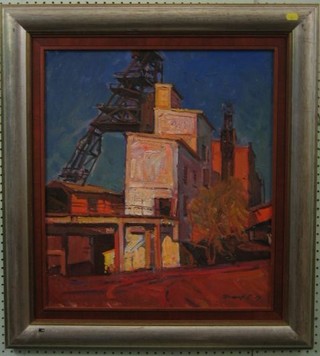 Grygoriy Shushko, oil painting on canvas, impressionist study "Iron Ore Factory" signed and dated 22" x 20"