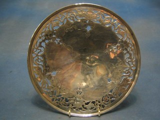 A circular pierced Sterling dish marked Sterling 13A, 10"