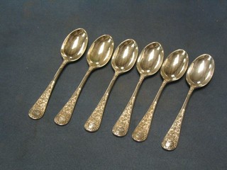 A set of 6 Victorian silver tea spoons, London 1892