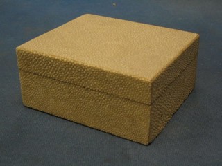 A 1903's shagreen cigarette box with hinged 5" x 4 1/2"