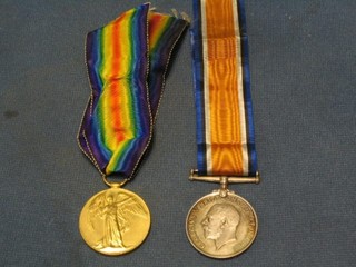 A pair British War medal and Victory medal to T T - 0703 Pte. J E Procter Army Vetinary Corps, together with 2 identity discs, an envelope and letter