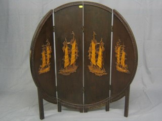 An Eastern hardwood 4 fold fire screen 33"