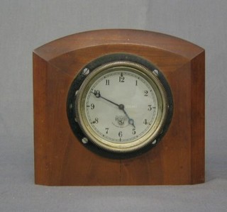 A Smiths 8 day car clock with silvered dial and Arabic numerals, the dial marked P-235.842