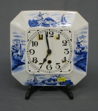 A 1930's Dutch 8 day wall clock with porcelain dial