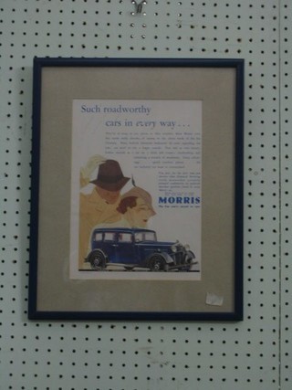 A reproduction advertising poster for Morris motor cars models from 8-25 horse power prices from