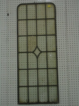 3 arch shaped frosted glass lead glazed panels 34" x 14"