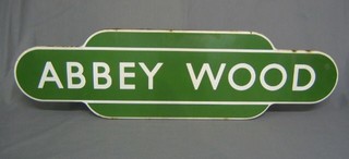 An enamelled Southern Railway's sign "Abbey Wood" 36"