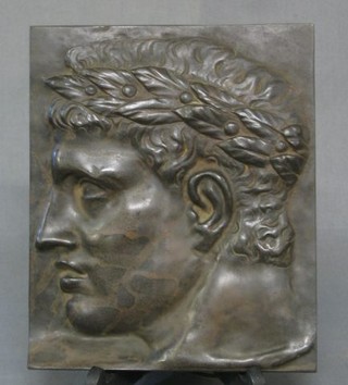 A 19th/20th Century bronze plaque in the form of Caesar 9" x 8"