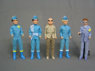 A collection of 5 various modern Thunderbird figures