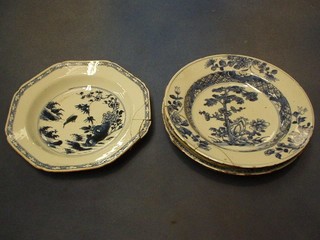 5 18th/19th Century Oriental blue and white porcelain bowls (all f and r)