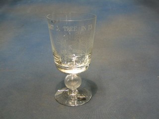 A Wedgwood 1973 limited edition engraved glass "Plant A Tree Year" tankard 