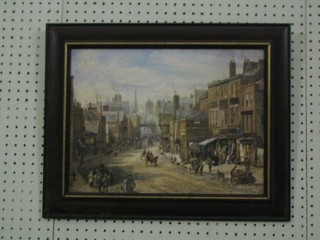 A coloured print "19th Century Street Scene" 12" x 16"