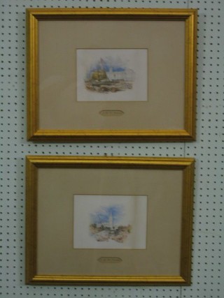 A pair of lithograph prints after J M Turner 6" x 7"