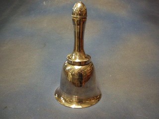 An Art Deco silver plated cocktail shaker in the form of a bell by Asprey's & Co, the base marked 3447 RD No. 826231