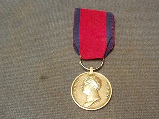 A Waterloo medal to Peter Melville Royal Foot Artillery (suspension ring missing)