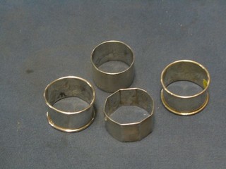 4 silver napkin rings, 2 ozs