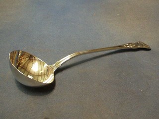 A George III silver Kings pattern soup ladle London  1780, makers mark WC, 8 ozs
