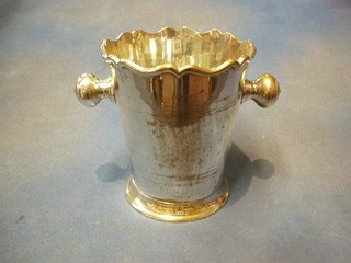 A silver plated wine cooler