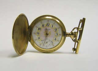 A lady's Imperial fob watch contained in a full hunter rolled gold case