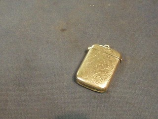 An engraved silver plated vesta case