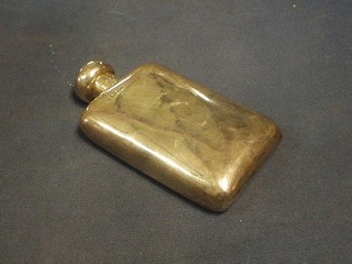 An Edwardian plain silver hip flask, London 1907  6 ozs