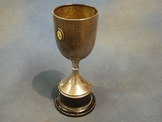 A silver goblet shaped trophy for the Rutland House School Hanwell Cricket Birmingham 1934