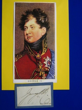 A George IV signature on a slip of paper, 2 1/2" x 4"
