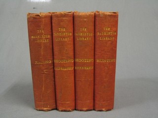 4 vols "The Badminton Library, 1901 Hunting Shooting Moor and Marsh, Shooting Field and Covert and Racing"