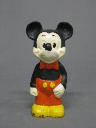 A cast iron figure of a standing Mickey Mouse 9"
