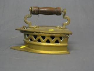 A large brass box iron 12"