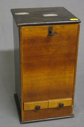 A wooden 2 drawer vending machine 8"