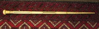 An 18th/19th Century turned whale tusk walking stick 35"