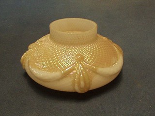 An opaque glass globular shaped vase 4"