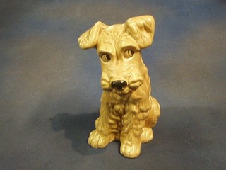 A  Sylvac light brown glazed figure of a dog, the base marked  1380 Sylvac Made in England, 11"