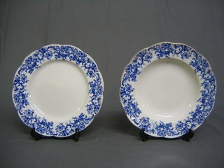 A collection of miscellaneous blue and white table china, plates etc