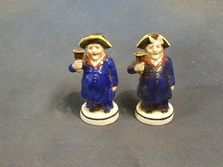 A  pair of 19th Century Staffordshire character Toby jugs "Town Crier" 4" (1 f)