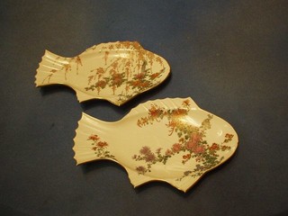 A pair of Soko china dishes in the shape of fish 11"