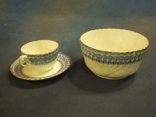 A Victorian 37 piece Lace pattern tea service comprising 2 circular bread plates, 12 tea plates, 11 saucers, 10 cups, slop bowl and cream jug