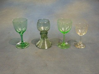 A collection of 8 various Antique wine glasses