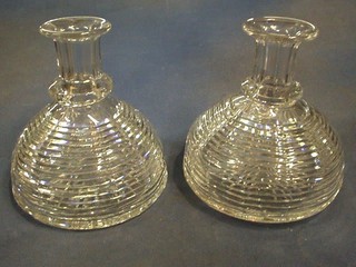 A pair of Edinburgh cut glass ship decanters (no stoppers)