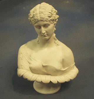 A Parian style bust of a lady 14"