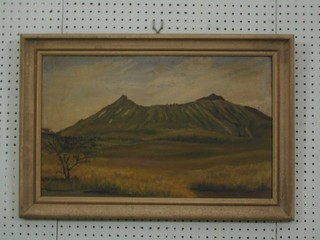 A V Napier-Bax, oil painting on board "Study of Mt. Kenya" signed and dated 13" x 21"