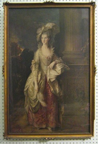 The 1912 Medici print full length portrait of "The Honourable Mrs Grahame" after a painting by Thomas Gainsborough 27" x 17"