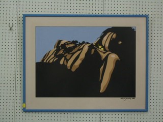 Rick Jenkins, a coloured print "Reclining Naked Lady" signed and dated '83 17" x 23"