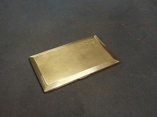 An Art Deco silver cigarette case with engine turned decoration Birmingham 1941 7 ozs, monogrammed