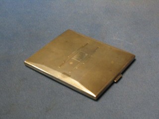 An Art Deco silver cigarette case with engine turned decoration Birmingham 1934