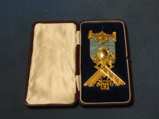 A 9ct gold Masonic Past Master's jewel, West Lancashire Lodge no. 1403, cased