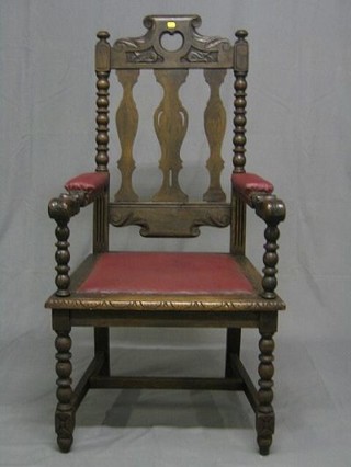 A set of 8 Victorian Carolean style dining chairs (2 carvers, 6 standard) 